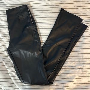 Zara faux leather bootcut pant